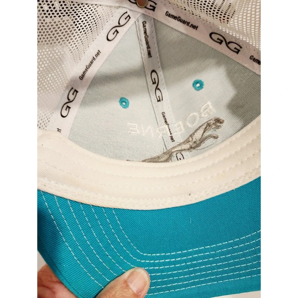 GameGuard Boerne Jaguar Trucker Cap Carribean Blue White Mesh Snapback Advertise